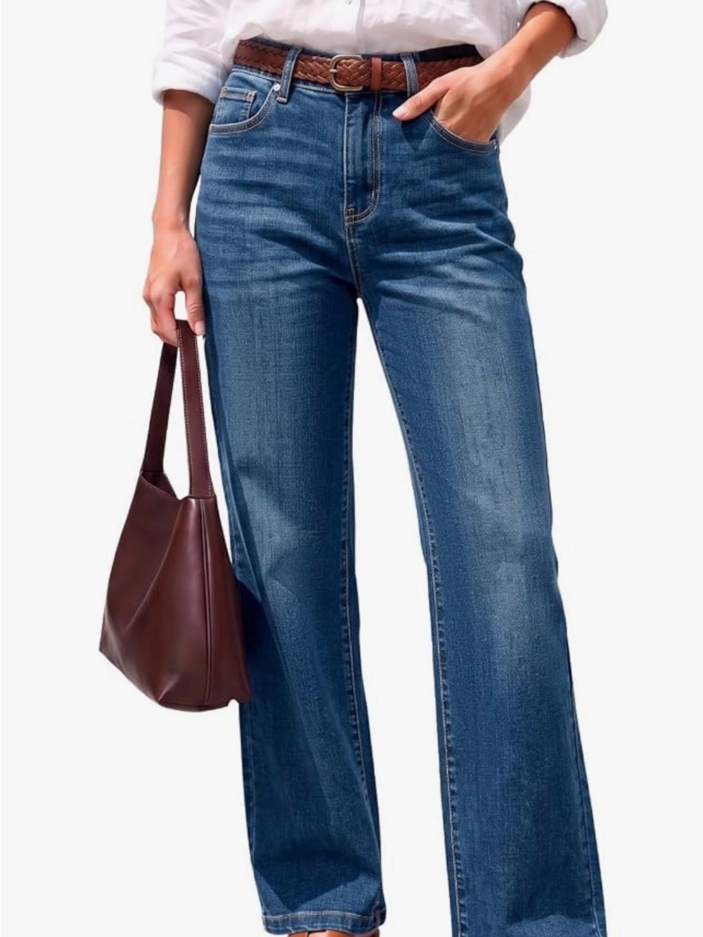 Zenana Outfitters Classic high waist straight leg Jeans in Medium Blue Wash NWOT